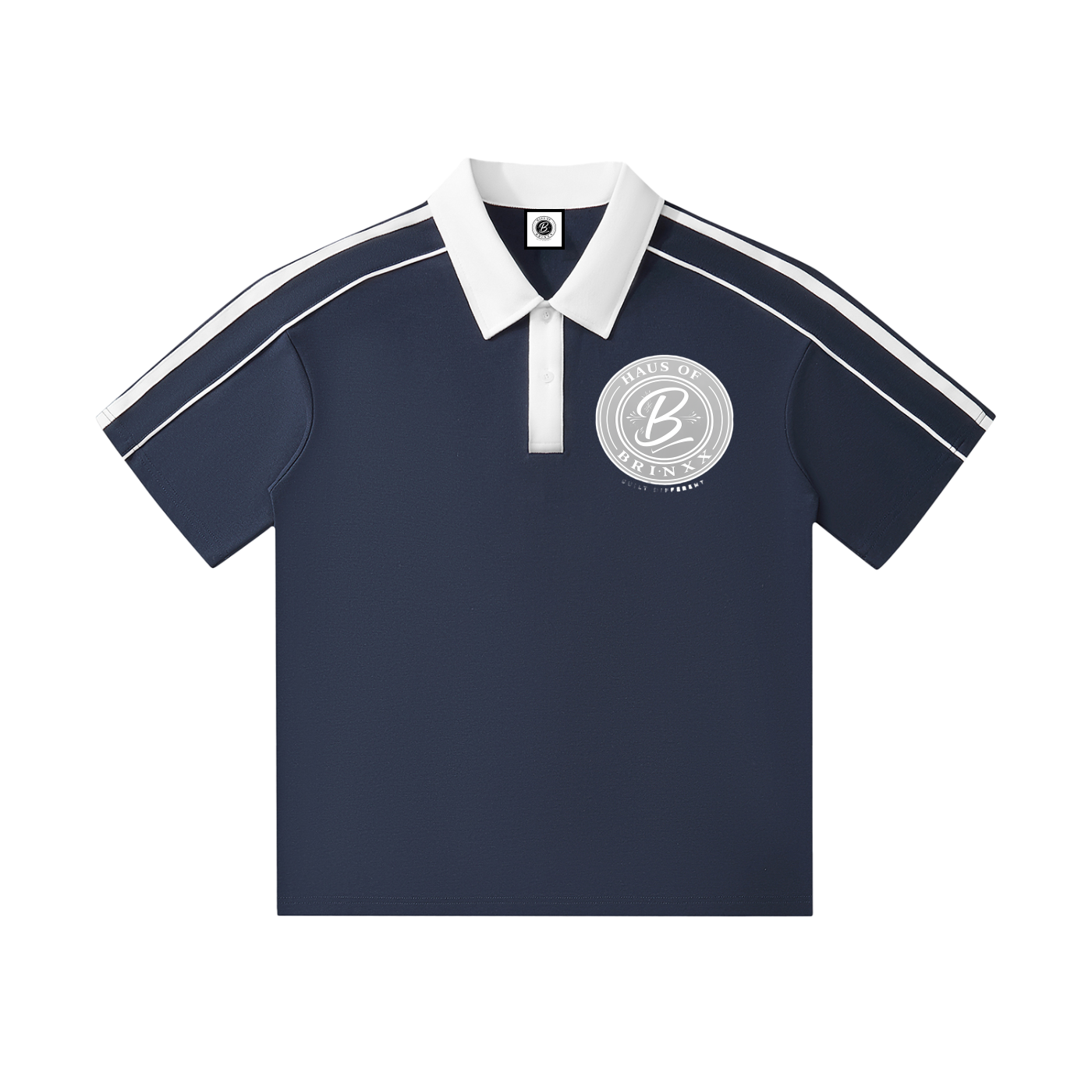 Contrast Collar Short-Sleeve Polo Shirt