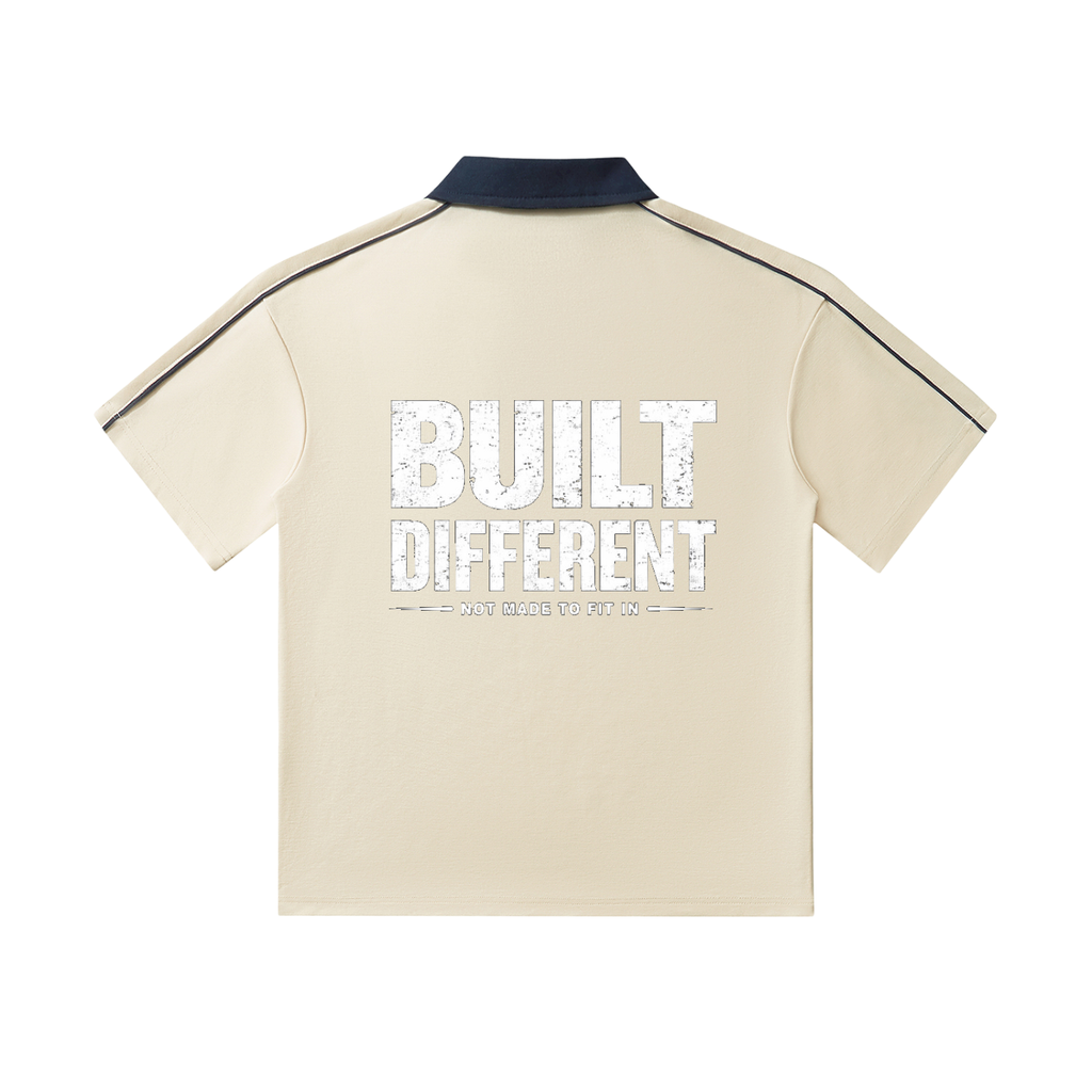 Contrast Collar Short-Sleeve Polo Shirt
