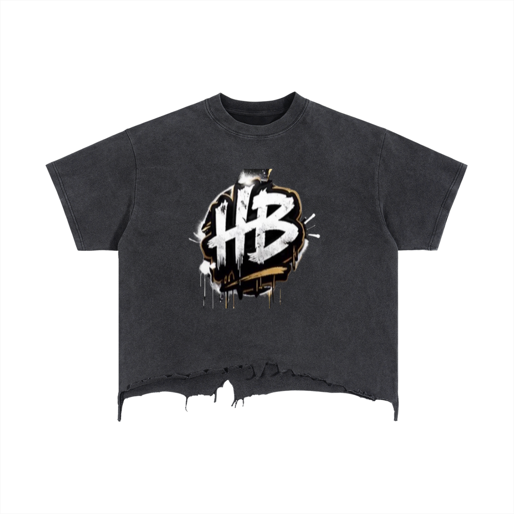 Vintage Wash Boxy Distressed Hem T-Shirt