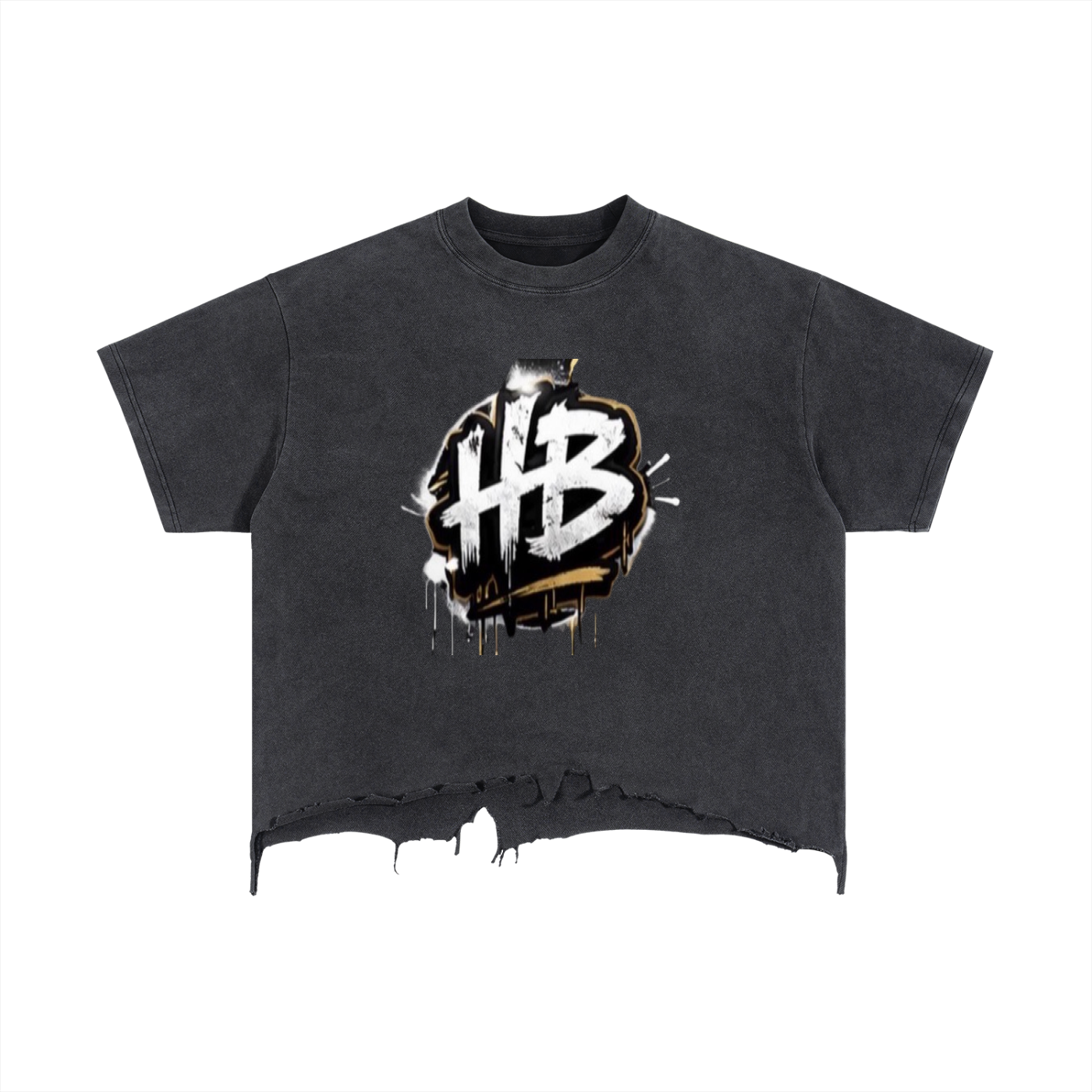 Vintage Wash Boxy Distressed Hem T-Shirt