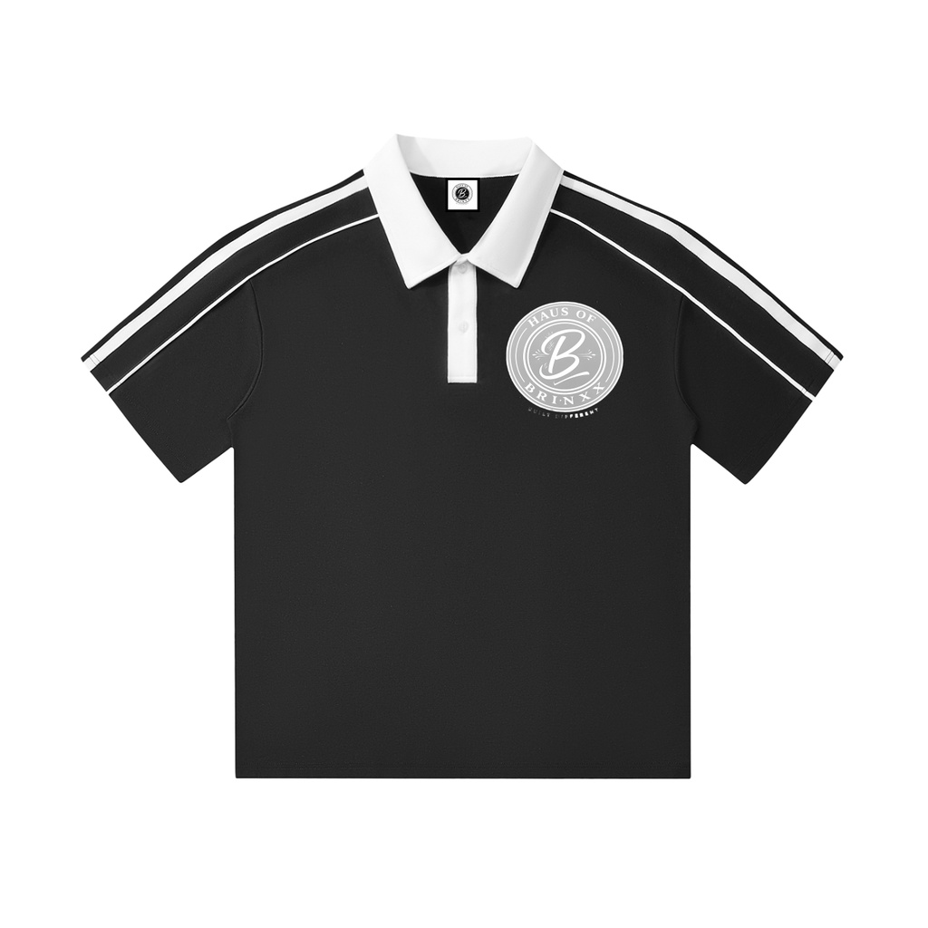 Contrast Collar Short-Sleeve Polo Shirt