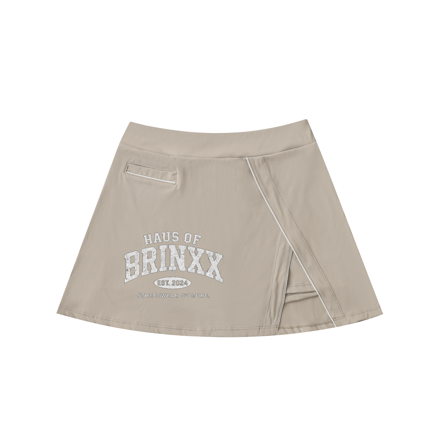 High-Waist Pocketed A-Line Skirt