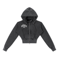 Vintage Washed Cropped Fleece Hoodie
