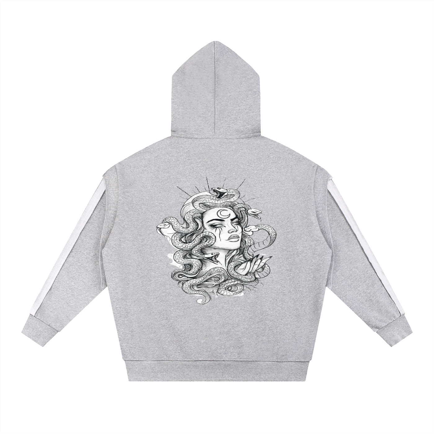 Contrast Tape Raw Edge Double Layered Hoodie