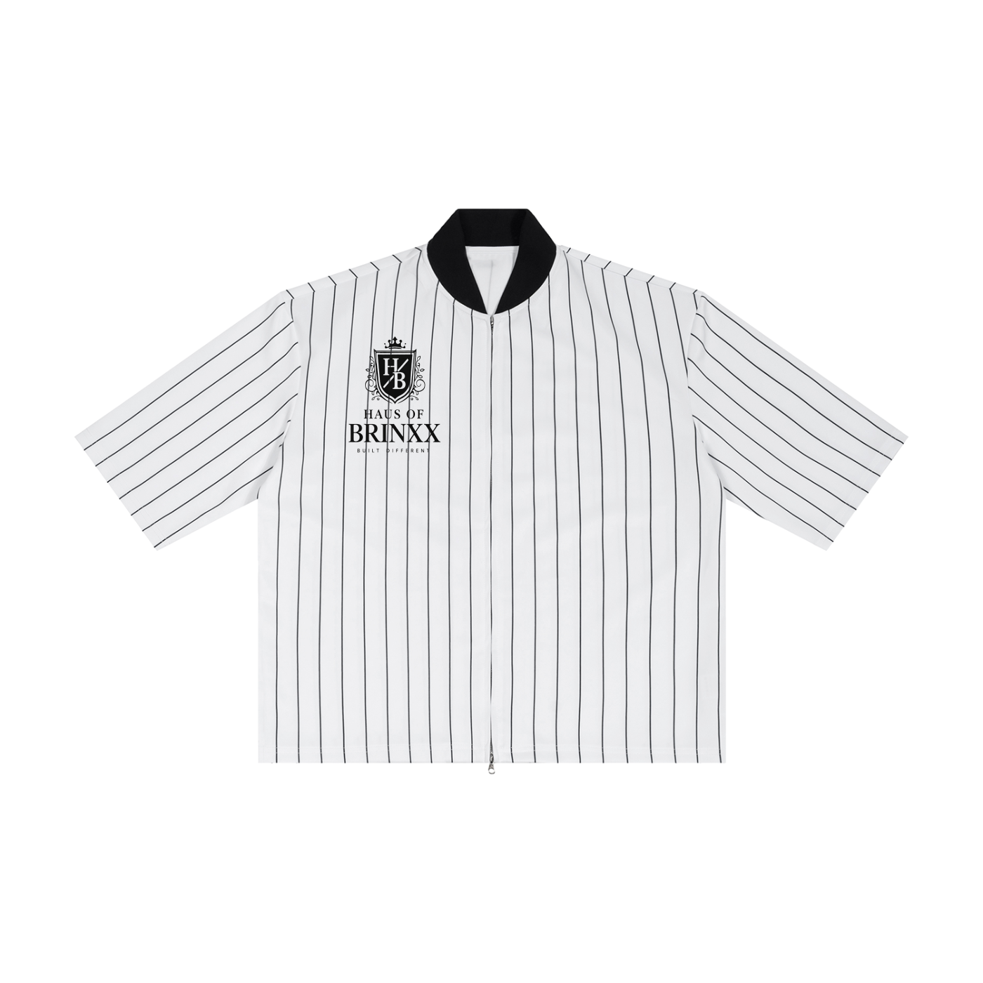 Unisex Striped Full-Zip Baseball Jersey