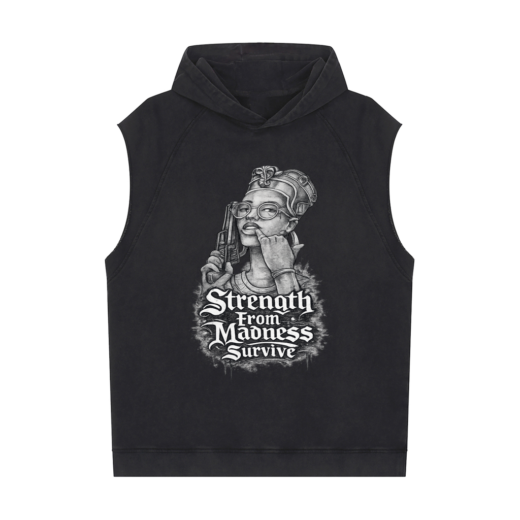 Snow Washed Sleeveless Hoodie