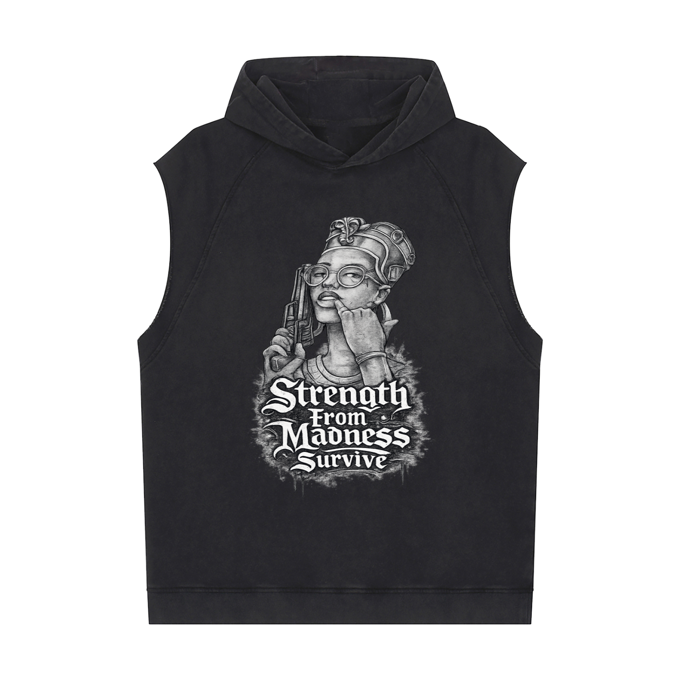 Snow Washed Sleeveless Hoodie