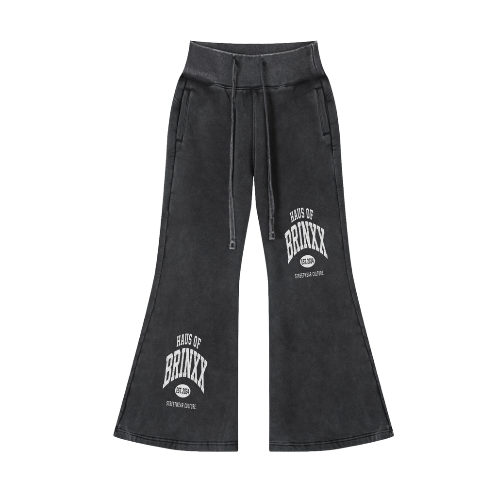 Vintage Washed Flared Fleece Pants