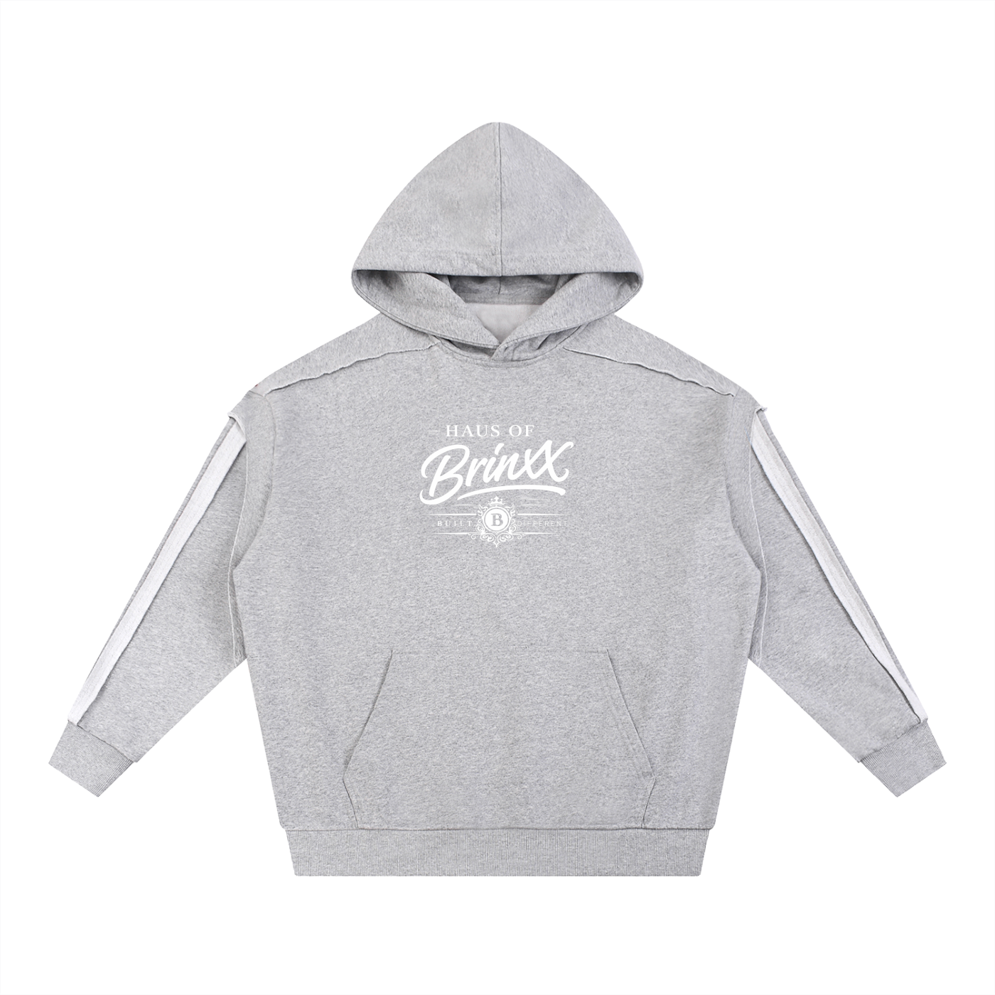 Contrast Tape Raw Edge Double Layered Hoodie