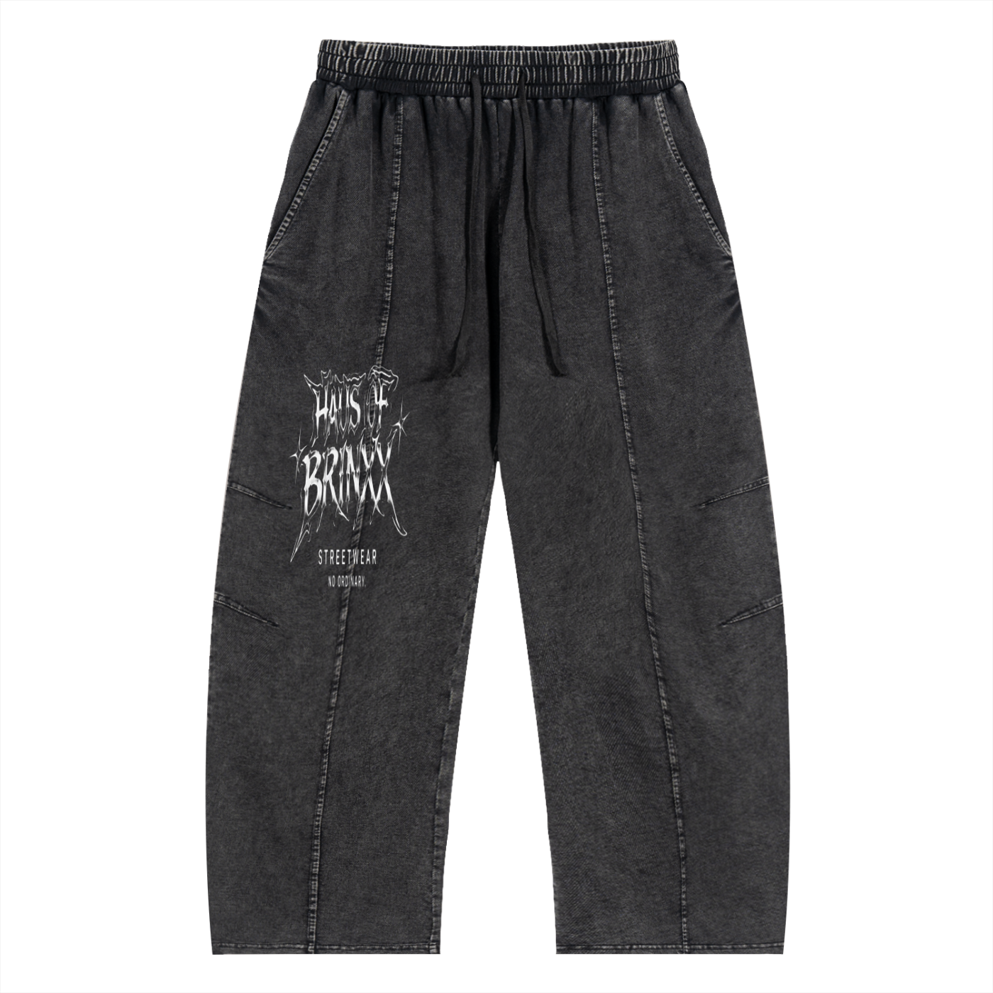 Snow Wash Drawstring Cotton Pants