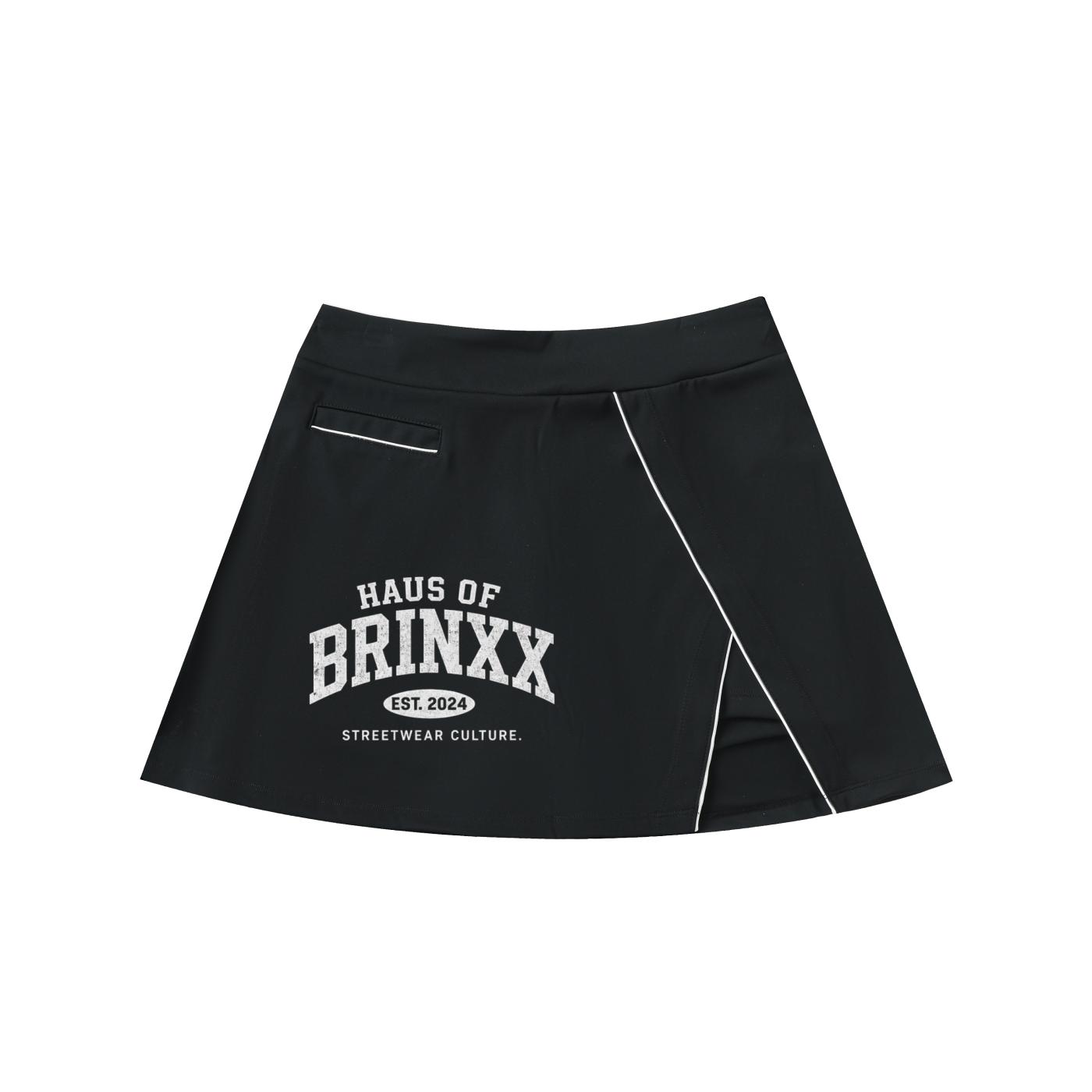High-Waist Pocketed A-Line Skirt
