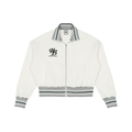 Striped Rib Collar Zip Jacket