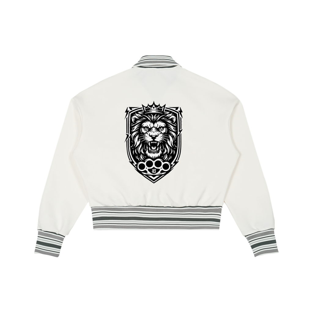 Striped Rib Collar Zip Jacket