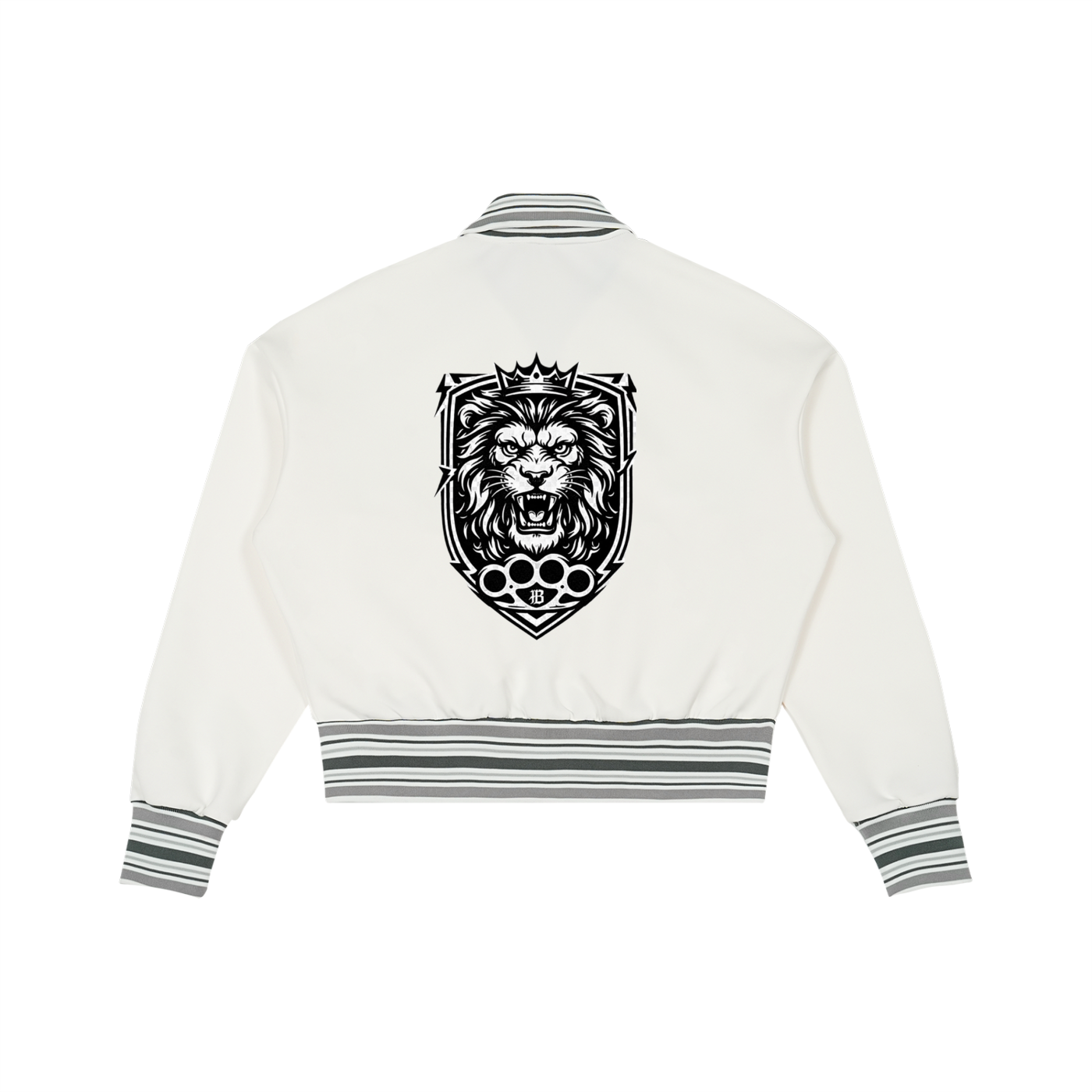 Striped Rib Collar Zip Jacket