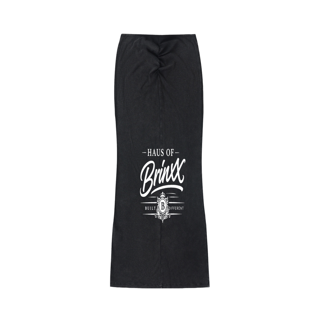 Dyed Washed Drawstring Maxi Skirt