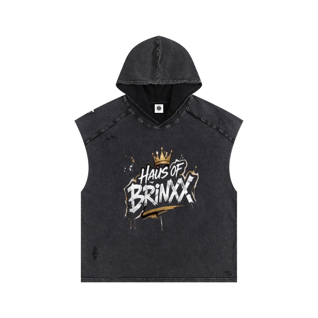 Snow Washed Boxy Hooded Tank Top