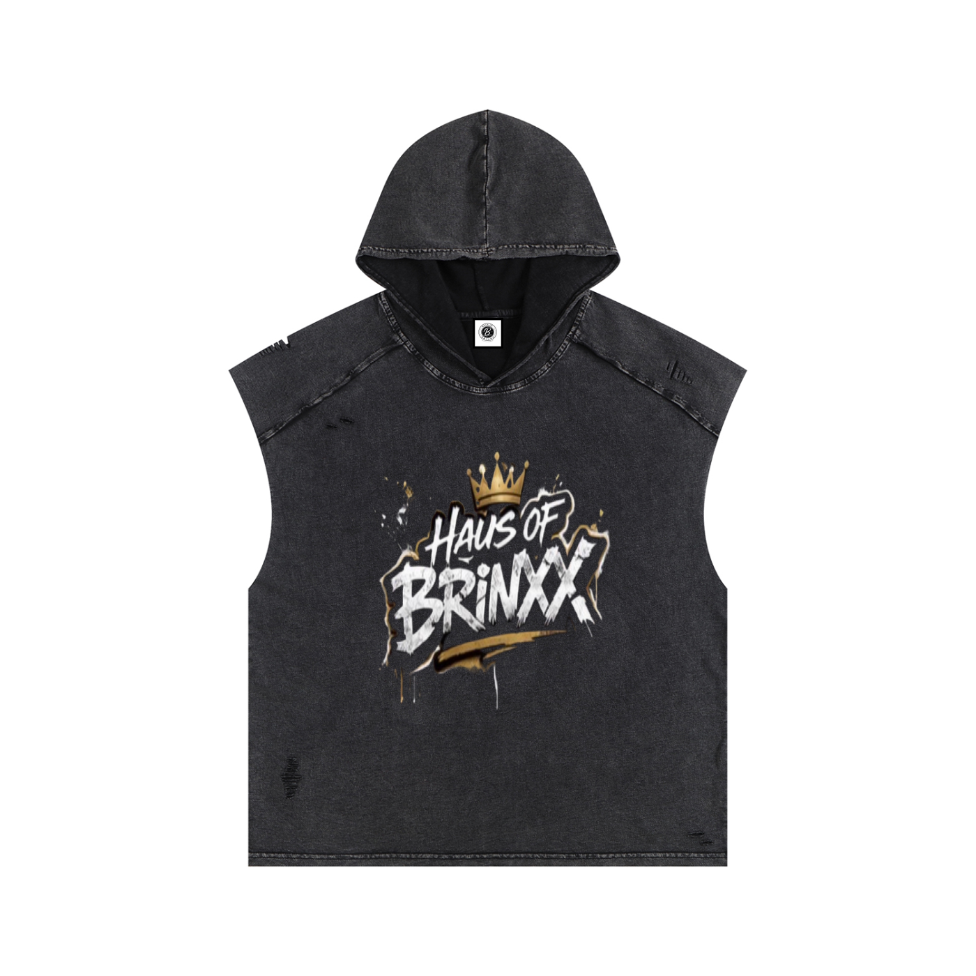 Snow Washed Boxy Hooded Tank Top