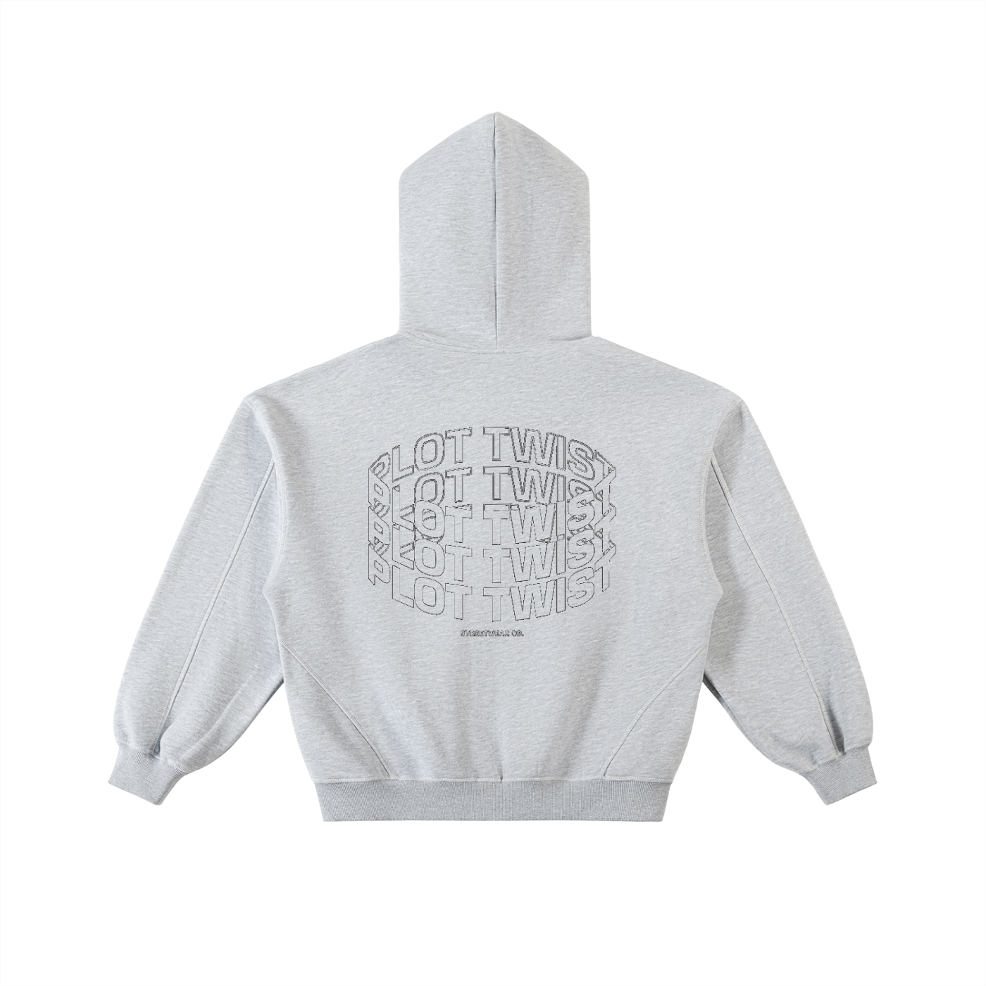 Contrast-Stitched Boxy Fleece Zip Hoodie