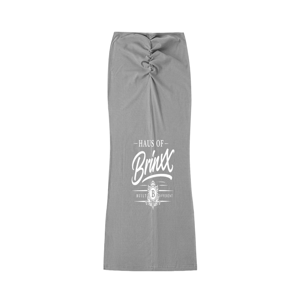 Dyed Washed Drawstring Maxi Skirt