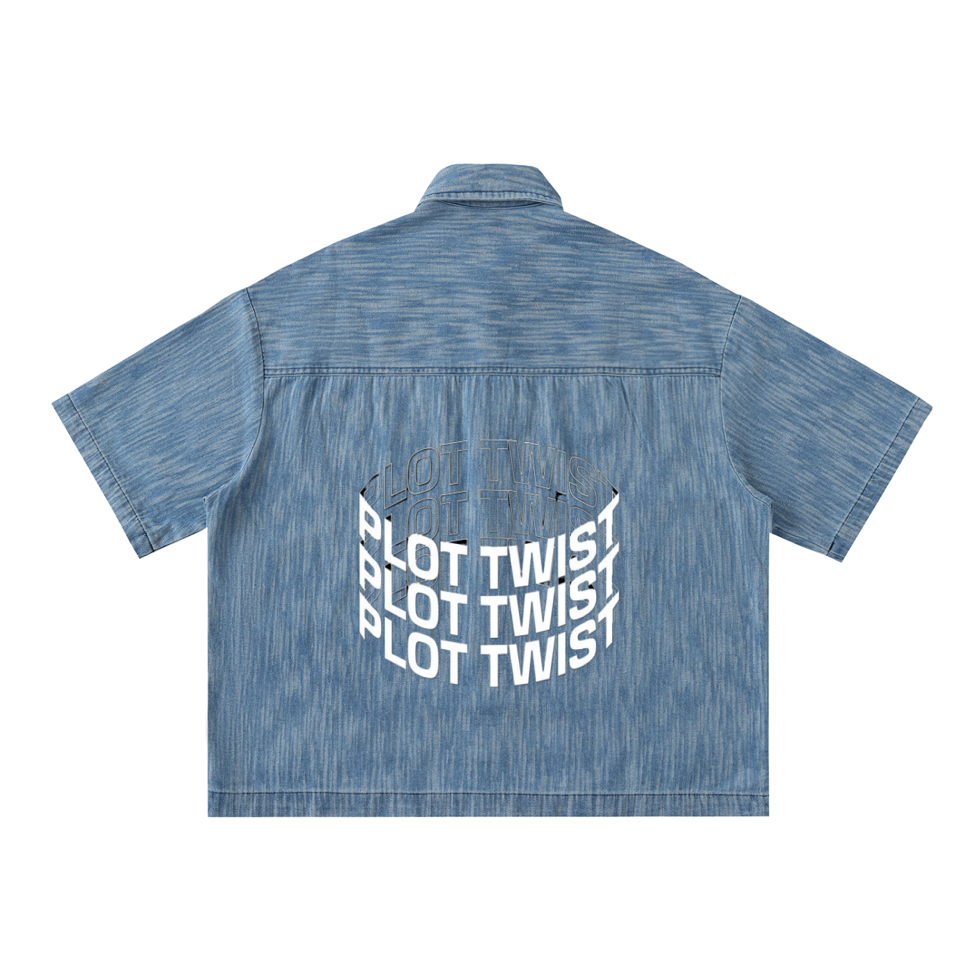 Distressed Wash Short-Sleeve Shirt
