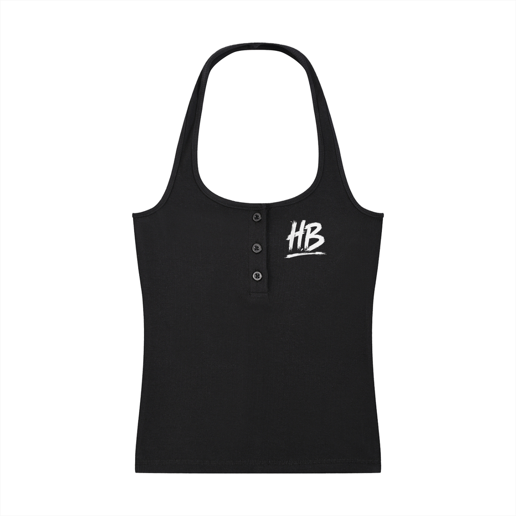 Women's Ribbed Henley Tank Top