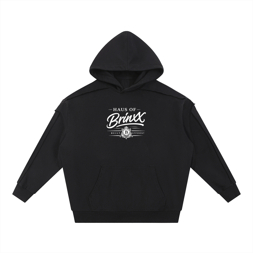 Contrast Tape Raw Edge Double Layered Hoodie