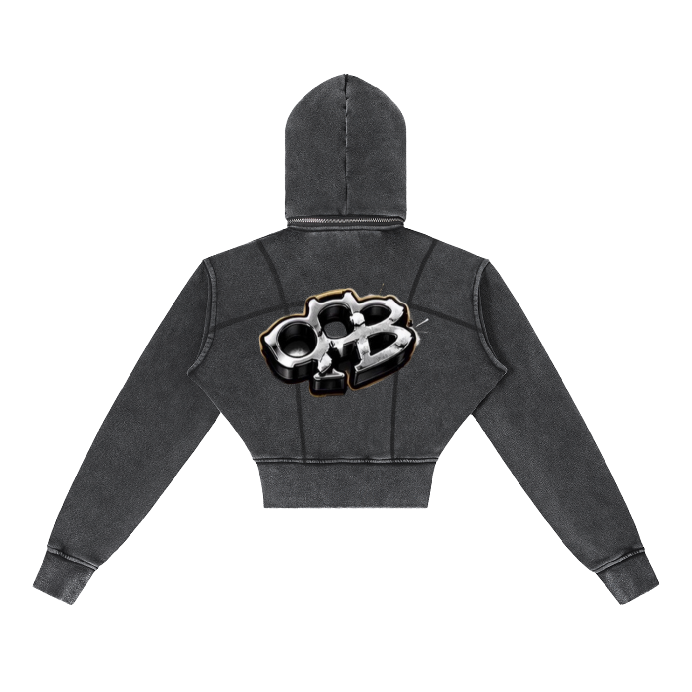 Vintage Washed Cropped Fleece Hoodie