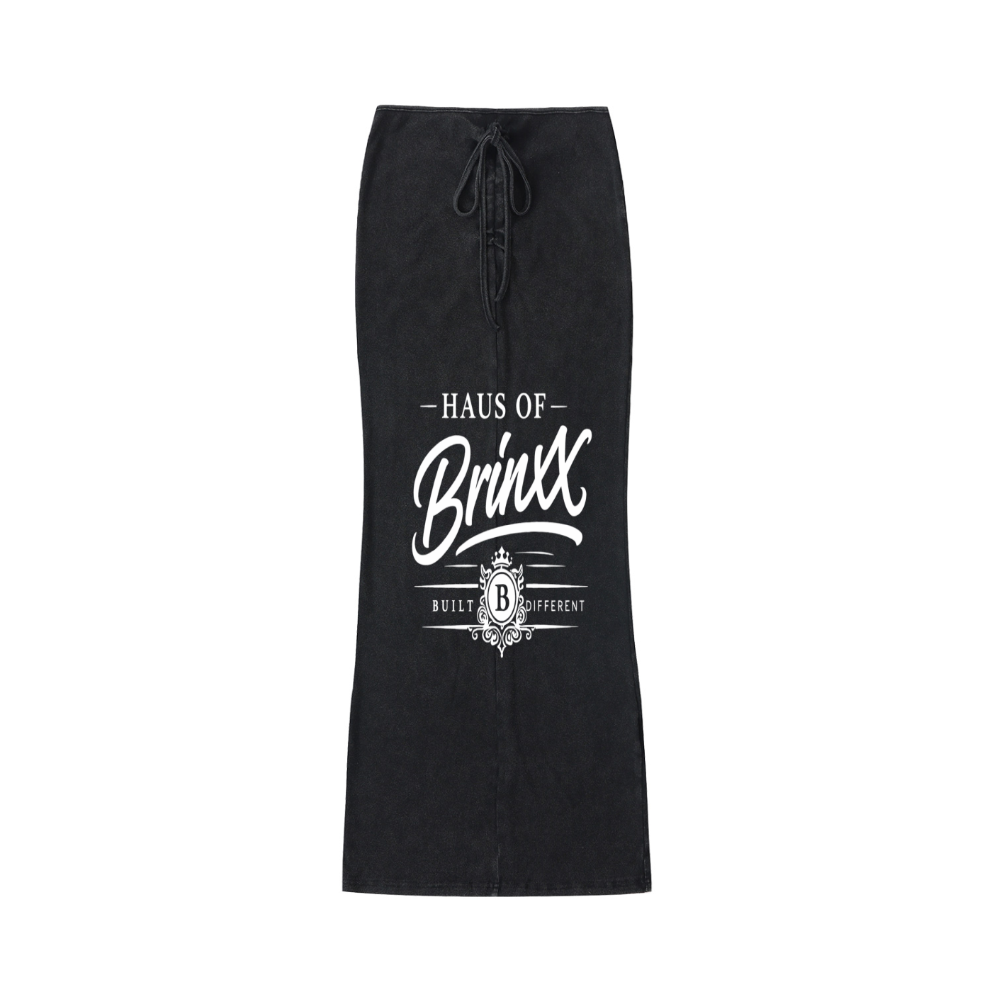 Dyed Washed Drawstring Maxi Skirt